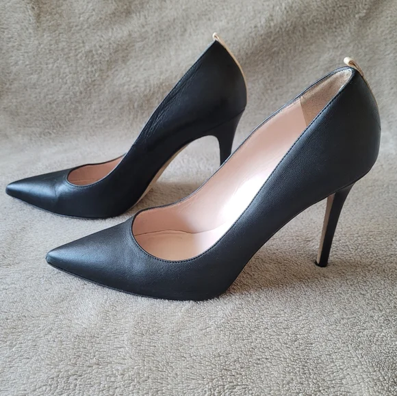 SJP by Sarah Jessica Parker black leather heels size 40 - Picture 3 of 16